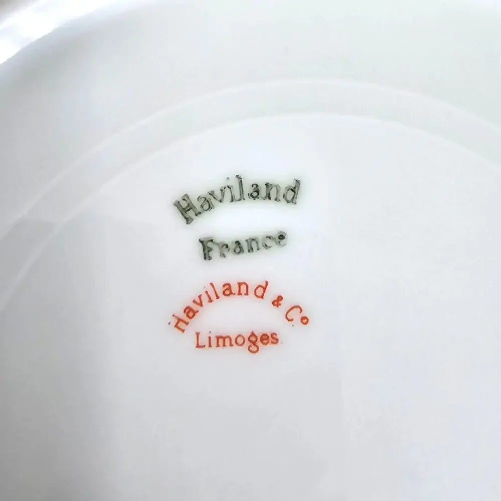 Vintage Haviland Limoges Bread Plate Pink Yellow Floral Cottagecore Set of 4